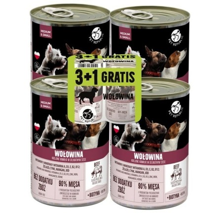 Alimentation humide PETREPUBLIC Beef Viande de bœuf 4 x 400 g