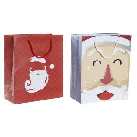 Sac de Noël DKD Home Decor Bleu Rouge Papier (26 x 13 x 32 cm) (2 pcs)