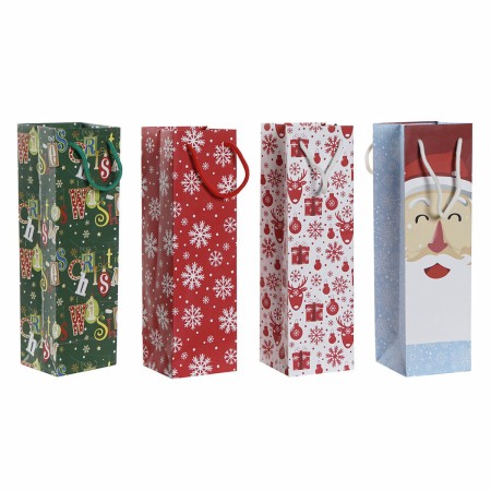 Sac de Noël DKD Home Decor Rouge Vert Papier (4 pcs) (10 x 9 x 33 cm)