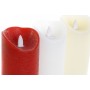 Décoration lumineuse DKD Home Decor Noël Rouge Beige Aluminium Blanc Cire (7,5 x 7,5 x 15 cm) (3 Unités)