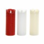 Décoration murale DKD Home Decor Rouge Beige Blanc LED Cire (7.5 x 7.5 x 20 cm) (3 pcs)