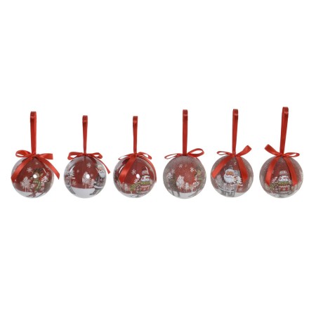 Boule de Noël DKD Home Decor Bonhomme de Neige PVC (7.5 x 7.5 x 7.5 cm) (14 pcs)