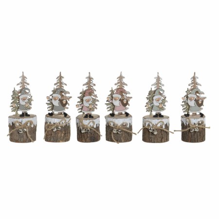 Décorations de Noël DKD Home Decor Bois (6 pcs) (5.5 x 5.5 x 15 cm)