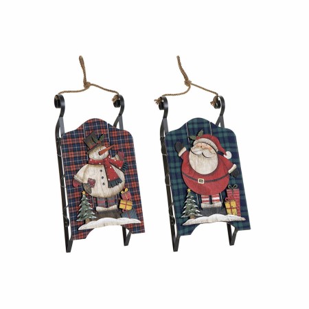 Traîneau DKD Home Decor Noël Bois (2 pcs) (21.5 x 8 x 44 cm)