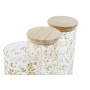 Bote DKD Home Decor Verde Rosa Mostaza Natural Silicona Bambú Vidrio de Borosilicato Shabby Chic 1,4 L (4 Unidades)
