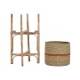 Set de pots de fleurs Home ESPRIT Naturel Jute Bois de manguier 26 X 26 X 67 cm (2 Pièces)