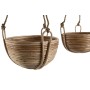 Set de pots de fleurs Home ESPRIT Naturel osier Corde 31 x 31 x 23 cm (3 Pièces)