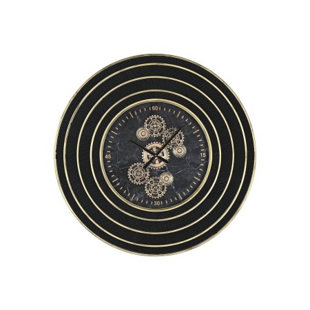 Reloj de Pared Home ESPRIT Negro Dorado Metal Cristal 108 X 8,5 X 108 cm