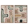 Cuadro Home ESPRIT Verde Beige Moderno Escandinavo 75 x 3 x 105 cm (2 Unidades)
