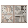 Cuadro Home ESPRIT Marrón Beige Abstracto Indio 75 x 3 x 105 cm (2 Unidades)
