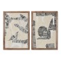 Cuadro Home ESPRIT Blanco Gris Abstracto Urbano 43 x 3 x 63 cm (2 Unidades)
