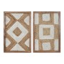 Cuadro Home ESPRIT Blanco Natural Geométrico Boho 40 x 3 x 60 cm (2 Unidades)