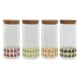 Boîte Home ESPRIT Jaune Vert Naturel Liège Silicone Verre Borosilicaté Shabby Chic 1,4 L (4 Unités)