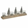 Bougeoirs de Noël DKD Home Decor Métal Bois de paulownia (48 x 8 x 18 cm)