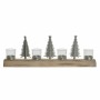 Bougeoirs de Noël DKD Home Decor Métal Bois de paulownia (48 x 8 x 18 cm)