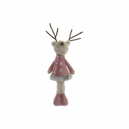 Décorations de Noël DKD Home Decor Polyester Renne (9 x 9 x 33 cm)