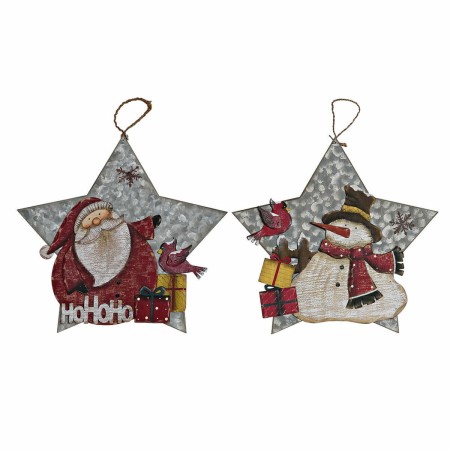 Décorations de Noël DKD Home Decor Bois Corde (2 pcs) (33 x 1.3 x 31 cm)