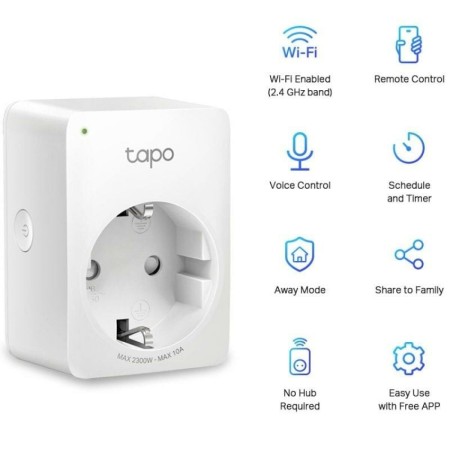 Enchufe Inteligente TP-Link Tapo P100 Wi-Fi 220-240 V 10 A