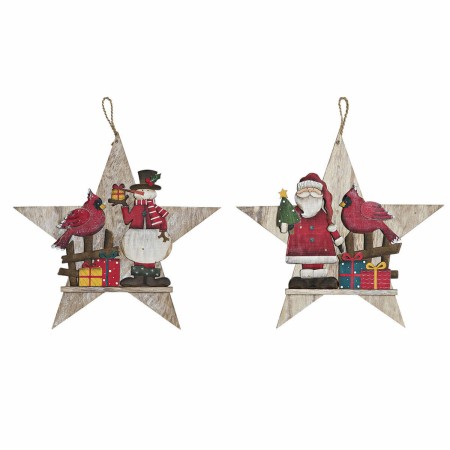 Décorations de Noël DKD Home Decor Bois Corde (2 pcs) (35.2 x 1.5 x 33 cm)