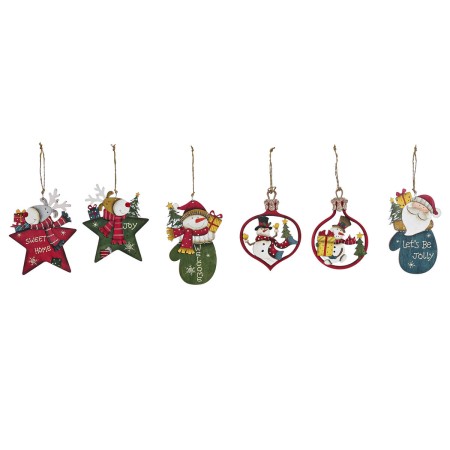Décorations de Noël DKD Home Decor Bois Corde Étoile Père Noël (38 x 12 x 59 cm) (6 Unités)