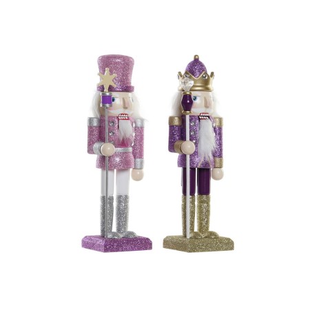 Casse-Noisette DKD Home Decor Bois Paillettes (8 x 6 x 25 cm) (2 pcs)