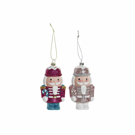 Décorations de Noël DKD Home Decor Plastique Paillettes (2 pcs) (6 x 4 x 11.5 cm)
