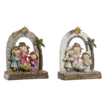 Décorations de Noël DKD Home Decor Doré Marron Blanc (13.5 x 8 x 17 cm) (2 pcs)