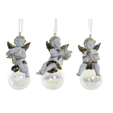 Décorations de Noël DKD Home Decor Résine (3 pcs) (4.5 x 4.5 x 9.5 cm)