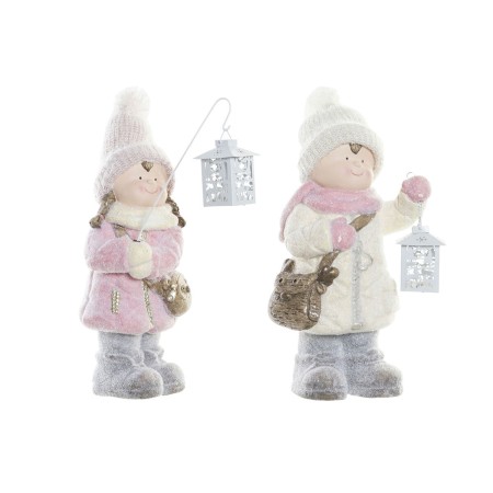 Décorations de Noël DKD Home Decor Fibre de Verre Enfants (27 x 17 x 44 cm) (2 Unités)