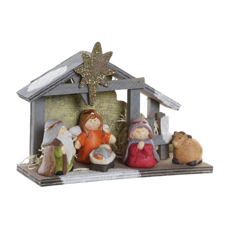 Crèche de Noël DKD Home Decor Lumière LED Terre cuite Multicouleur (21,5 x 8,5 x 15 cm)