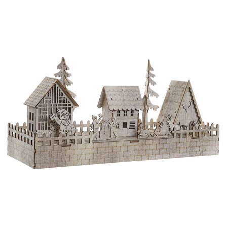 Décorations de Noël DKD Home Decor Bois Maisons (45 x 15 x 20 cm)