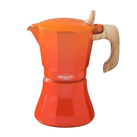 Cafetera Italiana Naranja Aluminio 6 Tazas (Reacondicionado B)