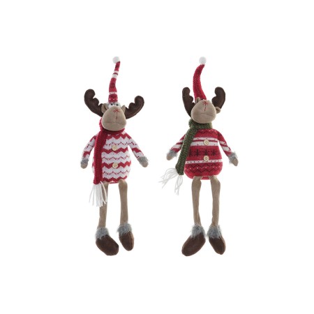 Décorations de Noël DKD Home Decor Polyester Renne (12 x 9 x 50 cm) (2 Unités)