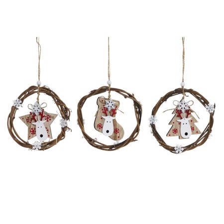 Décorations de Noël DKD Home Decor Bois (3 pcs) (14 x 1 x 18 cm)