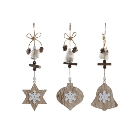 Décorations de Noël DKD Home Decor Bois Corde (3 pcs) (8 x 2 x 33 cm)