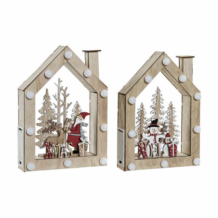Décorations de Noël DKD Home Decor Bois Père Noël (2 pcs) (15.5 x 4 x 22 cm)