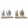 Bougeoirs de Noël DKD Home Decor Bois (2 pcs) (4 Pièces) (28 x 10 x 21 cm)