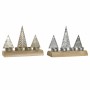 Bougeoirs de Noël DKD Home Decor Métal Bois (23 x 8 x 17 cm) (2 pcs) (4 Pièces)