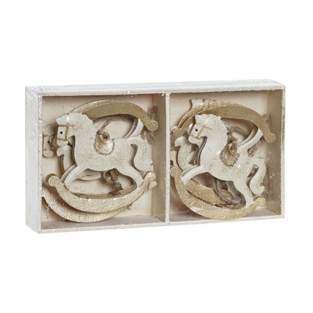 Ensemble Décorations de Noël DKD Home Decor Cheval Métal Corde (6,5 x 1 x 5,5 cm) (6 pcs)