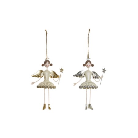 Décorations de Noël DKD Home Decor Métal Corde Ange (13 x 9 x 23 cm) (2 pcs)