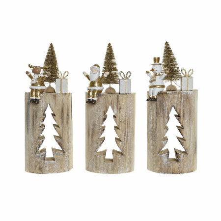 Décorations de Noël DKD Home Decor Tronc Bois (9 x 4 x 24 cm) (3 pcs)