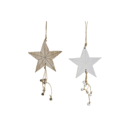 Décorations de Noël DKD Home Decor Bois Corde Étoile (11 x 1 x 20 cm) (2 pcs)
