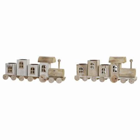 Décorations de Noël DKD Home Decor Bois Train (43 x 11.5 x 18 cm) (2 pcs)