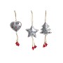 Ensemble Décorations de Noël DKD Home Decor Coeur Métal Bois Corde (6 x 2 x 12 cm) (3 pcs)