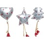 Ensemble Décorations de Noël DKD Home Decor Coeur Métal Bois Corde (6 x 2 x 12 cm) (3 pcs)