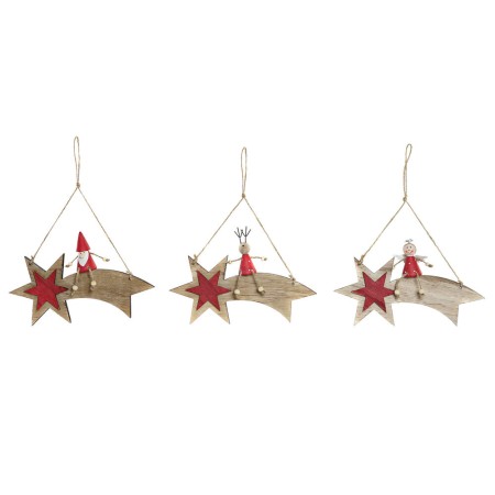 Décorations de Noël DKD Home Decor Bois Corde Étoile (21 x 3 x 15 cm) (3 pcs)