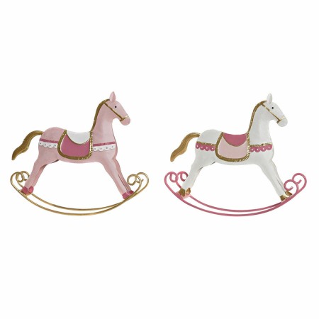 Décorations de Noël DKD Home Decor Cheval Métal (20 x 5 x 18 cm) (2 pcs)