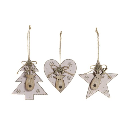 Décorations de Noël DKD Home Decor Arbre Bois (11 x 1 x 11 cm) (3 pcs)