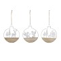 Décorations de Noël DKD Home Decor Métal Bois Cerf (14.5 x 2 x 15 cm) (3 pcs)