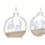 Décorations de Noël DKD Home Decor Métal Bois Cerf (14.5 x 2 x 15 cm) (3 pcs)